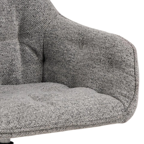 Otočená čalouněná židle Brooke šedá s područkami do jídelny a obýváku moderní