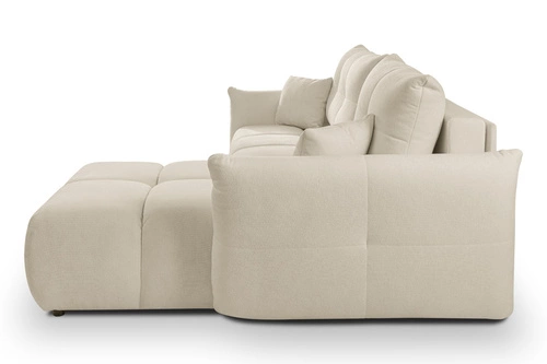 Rohová rozkládací pohovka do obýváku Bode pravá béžová moderní s úložným prostorem Intesi