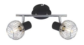 Moderní stropní lampa Oslo černý chrom nastavitelná do obýváku nebo ložnice 2bodová