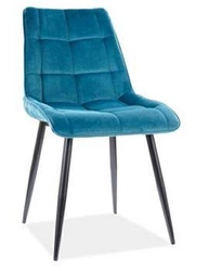 Jídelní židle Plaid Velvet Intesi čalouněná samet tyrkysový glamour do jídelny a obýváku