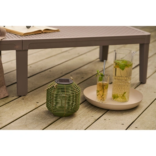 Zahradní solární LED lampion Crewe House Nordic zelený IP44 na terasu a zahradu