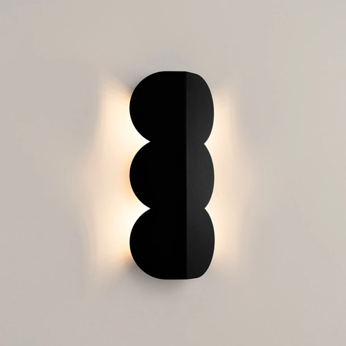 Nástěnná lampa BISCUIT černá moderní kovová do obýváku