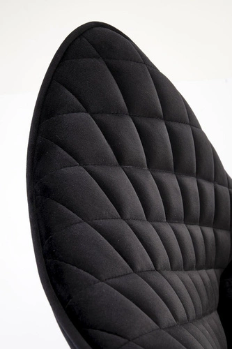 Otočená čalouněná židle z černého sametu Veroniq do obýváku a jídelny moderní Intesi