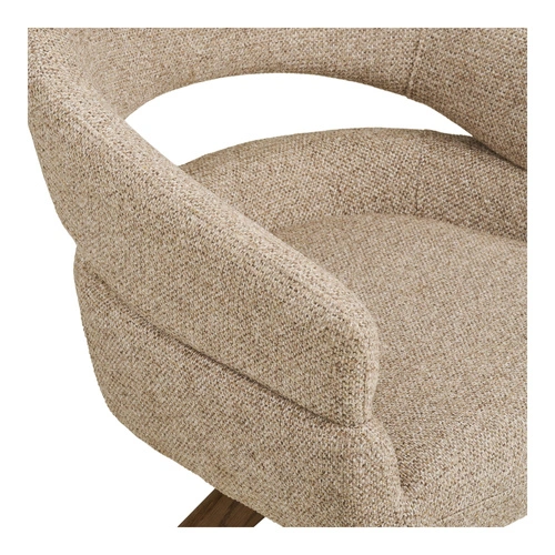 Židle Dover čalouněná otočná do jídelny, pískový melír / dub