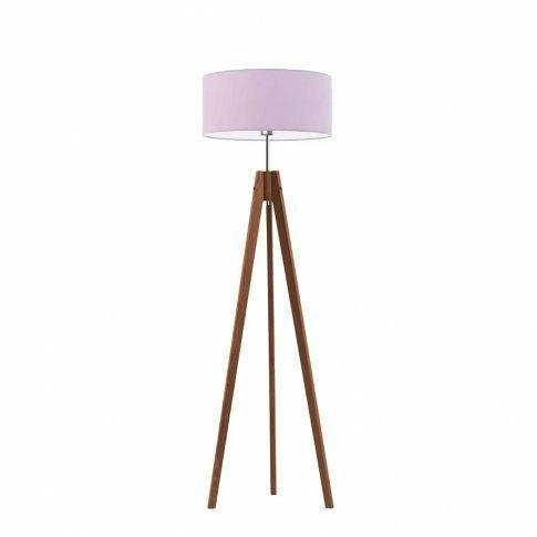 Dřevěná stojací lampa s fialovým stínidlem Haiti do dětského pokoje Lysne