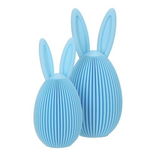 Intesi velikonoční figurka Velké modré vajíčko s oušky moderní dekorace na stůl nebo komodu