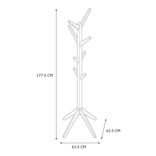 Intesi Tree moderní dřevěný stojanový věšák do předsíně přírodní 177 cm