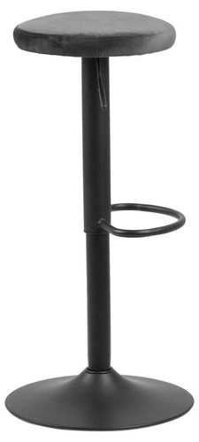 Barová židle Finch Actona sametová výškově nastavitelná otočná moderní šedá do kuchyně a k ostrůvku 82 cm