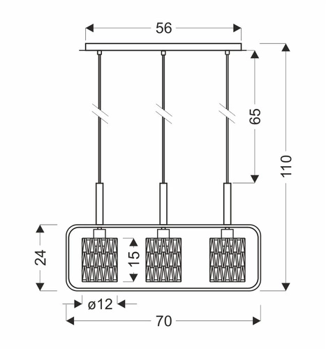 Závěsné svítidlo Crown černé 3x40W E27 stínidlo béžové barvy
