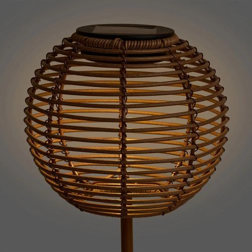 Solární zahradní LED lampion Carlisle House Nordic, hnědý 70 cm IP44