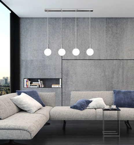 Závěsné svítidlo koule Maldus chromové 4bodové skleněné do obýváku a jídelny CANDELLUX