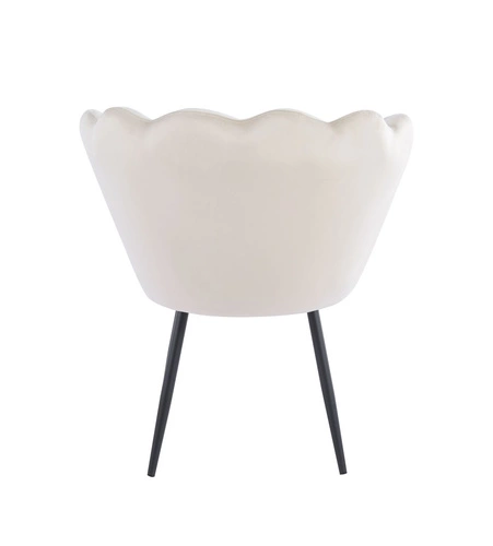 Čalouněná židle mušle Fiona VIC sametová béžová s područkami do obýváku glamour Intesi