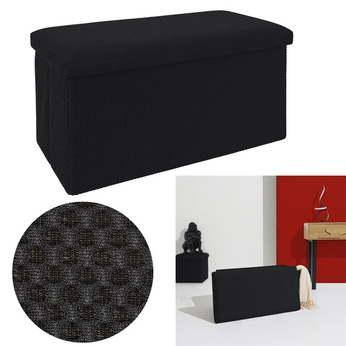 Skládací taburet s úložným prostorem Velse Atom černý obdélníkový moderní do předsíně Intesi