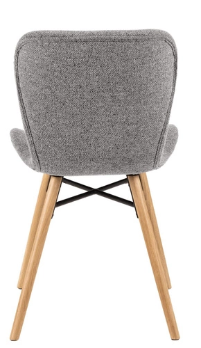 Čalouněná jídelní židle Batilda šedá moderní s dřevěnými nohami Actona