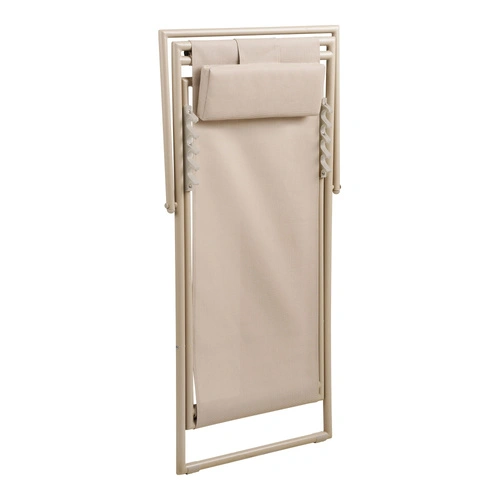 Plážové křeslo Curtis taupe skládací lehátko s nastavitelným opěradlem