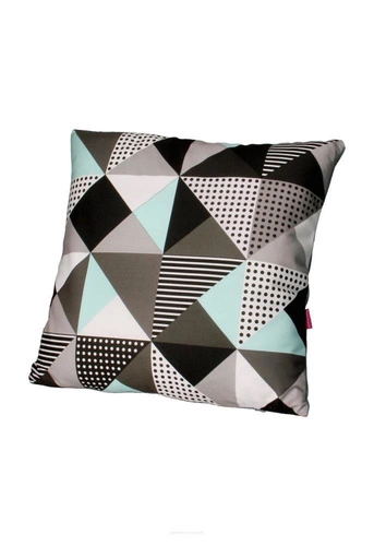 Dekorační sametový antialergický polštář MELANGE MINT do obývacího pokoje 40x40 cm