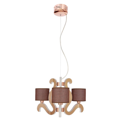 Závěsné svítidlo Ambrosia 3 3x40W E14 + 18,4W LED měď