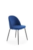 Čalouněná jídelní židle Nebraska, moderní, modrý samet, černé nohy