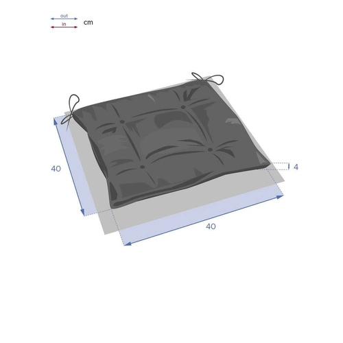 Zahradní sedák Korai 40x40 modrý prošívaný moderní Hesperide