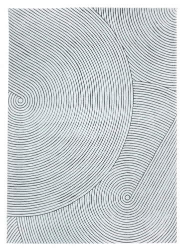 Moderní koberec Sonno White 160x230 černobílý do obýváku snadno čistitelný protiskluzový Carpet Decor