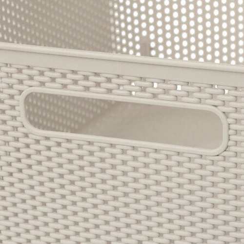 Plastový úložný koš s uchyty béžový s puntíky 11 l 5five simply smart