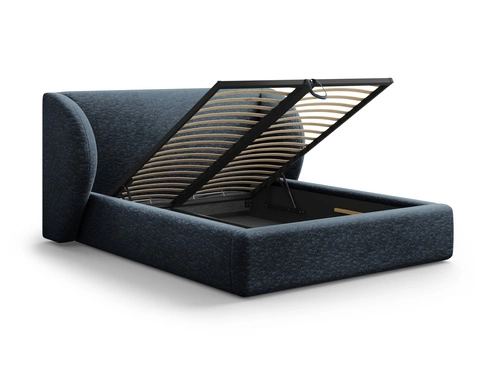 Čalouněná postel Miley II 140x200 modrá s úložným prostorem do ložnice ve stylu glamour