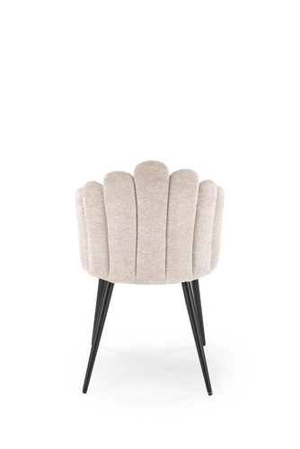 Čalouněná židle Mindi béžová do jídelny a obýváku moderní na černých nohách