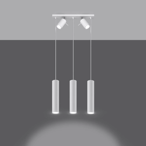 Moderní bílý závěsný lustr RING 3 s otočným stínidlem do obýváku nebo jídelny SOLLUX