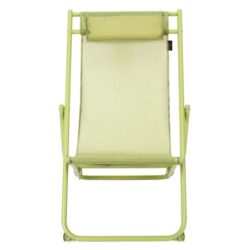 Zahradní skládací lehátko Canard zelené s nastavitelným opěradlem, kovové na terasu nebo pláž