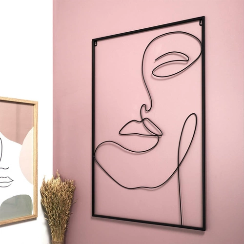 Umělecký kovový obrázek černé barvy