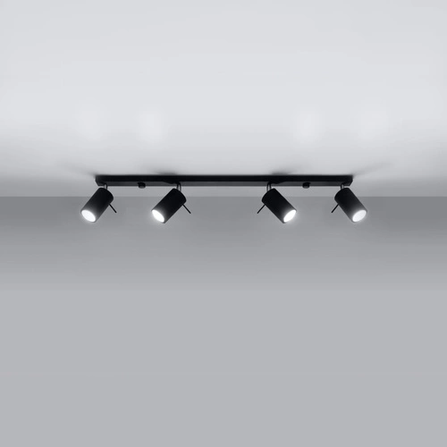 Stropní svítidlo Ring 4x černé moderní kovové do obýváku kuchyně a ložnice