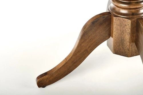 Rozkládací kulatý jídelní stůl Bator 90–124 cm vintage tmavý dub na jedné noze Intesi