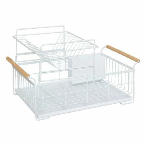 Dvoupatrový odkapávač na nádobí Naturéo bílý kovový s tácem 5five simply smart na pracovní desku