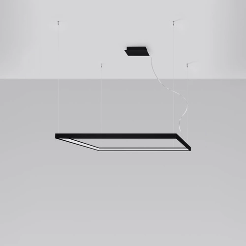 Moderní LED lustr Nelya L černý do obýváku a nad stůl, kov, 110 cm