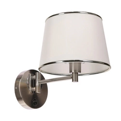 Nástěnné svítidlo Ibis klasické látkové chrom bílé do ložnice a obývacího pokoje Candellux