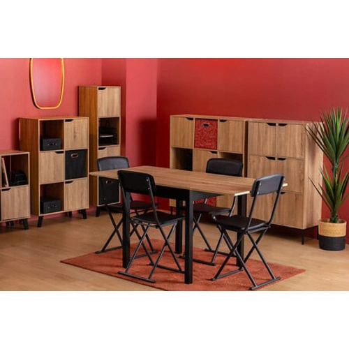 Skládací kuchyňská židle černá kovová 5five simply smart klasická s opěrkou 86 cm