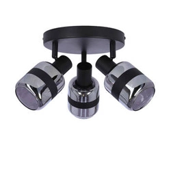 Stropní svítidlo Yuki moderní černá matná s kouřovým sklem do obýváku 33 cm