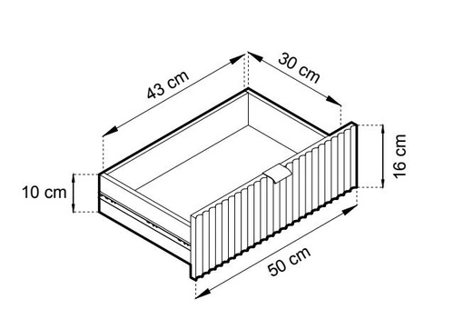 Komoda Delicious černá s drážkovaným povrchem a zásuvkami 154 cm moderní do obýváku Intesi