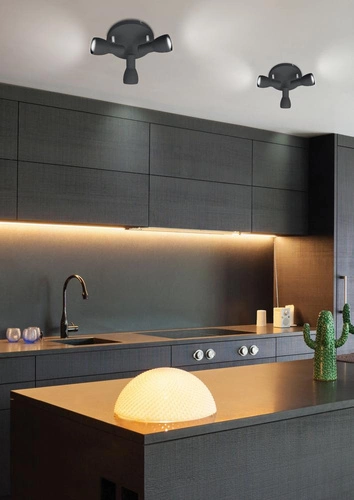 Picardo stropní svítidlo černé ocelové 3xE14 moderní nastavitelné do obýváku a kuchyně