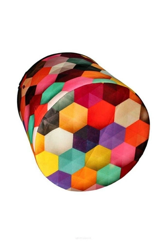 Moderní kulatý taburet Disco Intesi čalouněný vícebarevný do obýváku a ložnice 40 cm