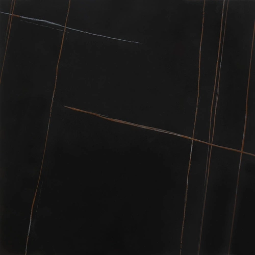 Konferenční stolek Artus čtvercový černý mramor a zlatý moderní glamour do obýváku 80x80 cm