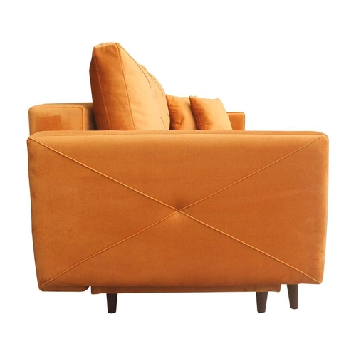 Rozkládací pohovka se spací funkcí Saxo dvoumístná do obýváku moderní žlutá s úložným prostorem