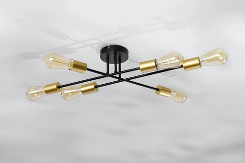 Stropní svítidlo Crespilo černé kovové 6bodové do obýváku a jídelny moderní