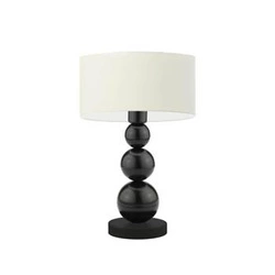 Noční lampička HONOLULU moderní s ecru stínidlem na černé konstrukci do ložnice