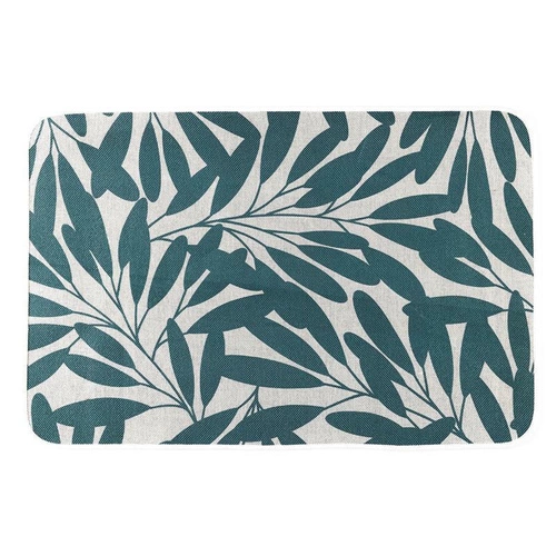 Kobereček Arlla zelený s listy 40x60 moderní do předsíně pratelný v pračce