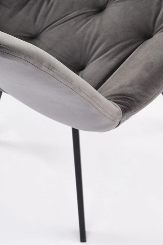 Otočená moderní jídelní židle Veroniq šedá sametová do jídelny a obývacího pokoje Intesi