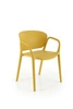 Jídelní a zahradní židle Nadine z plastu, hořčicová, moderní, stohovatelná