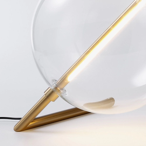 Stolní lampa AMORE LED zlatá moderní do obýváku a ložnice se skleněným stínidlem 25 cm