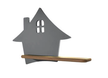 LED nástěnné svítidlo House šedé klasické dřevěné do dětského pokoje 4W 4000K