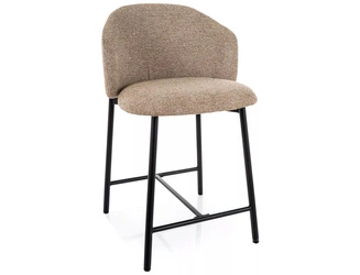 Čalouněný barový židle Tacoma s opěrkou béžová do kuchyně 60 cm